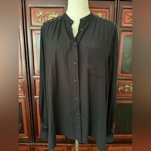 Free People long sleeve blouse with lace back detail